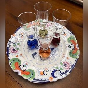 Set of Four Vintage Italian Retro Hand Blown Cocktail Shot Glasses
